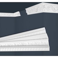 Marbet Design - Stuckleisten weiß gemustert, eps Styropor formfest, Marbet Deckenleisten Serie-B: B-51 / 45x90mm, 40 Meter / 20 Leisten von MARBET DESIGN