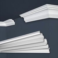 MARBET DESIGN Stuckleisten XPS Styropor weiß 2 Meter Deckenleisten Wandleisten E-Leisten Modelle: E-14 / 50x50mm, 50 Meter / 25 Leisten von MARBET DESIGN