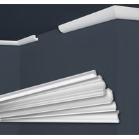 Marbet Design - Stuckleisten xps Styropor weiß 2 Meter Deckenleisten Wandleisten E-Leisten Modelle: E-1 / 22x22mm, 30 Meter / 15 Leisten von MARBET DESIGN