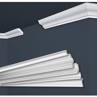 Marbet Design - Stuckleisten xps Styropor weiß 2 Meter Deckenleisten Wandleisten E-Leisten Modelle: E-4 / 30x30mm, 20 Meter / 10 Leisten von MARBET DESIGN