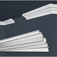 Marbet Design - Stuckleisten xps Styropor weiß 2 Meter Deckenleisten Wandleisten E-Leisten Modelle: E-6 / 32x33mm, 30 Meter / 15 Leisten von MARBET DESIGN