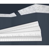 Marbet Design - Stuckleisten weiß gemustert, eps Styropor formfest, Marbet Deckenleisten Serie-B: B-13 / 53x54mm, 40 Meter / 20 Leisten von MARBET DESIGN