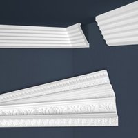 Marbet Design - Stuckleisten weiß gemustert, eps Styropor formfest, Marbet Deckenleisten Serie-B: B-37 / 70x136mm, Max. Paket (bester Meterpreis) von MARBET DESIGN