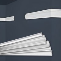 Marbet Design - Stuckleisten xps Styropor weiß 2 Meter Deckenleisten Wandleisten E-Leisten Modelle: E-18 / 19x38mm, 30 Meter / 15 Leisten von MARBET DESIGN