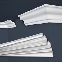 Marbet Design - Stuckleisten xps Styropor weiß 2 Meter Deckenleisten Wandleisten E-Leisten Modelle: E-8 / 70x70mm, 40 Meter / 20 Leisten von MARBET DESIGN