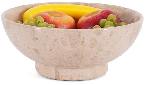 Marmor-Obstschale Verona 25,4 cm, handgefertigte Steinschale für Küchenarbeitsplatte, Esstisch und Heimdekoration, dekorative Servierschale für Obst, Snacks und Küchenutensilien von MARBLE RANGE