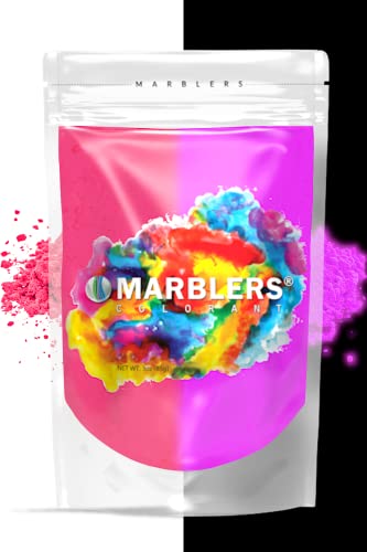 MARBLERS Leuchtendes im Dunkeln Glimmerpulver [Glow Pink] 3oz (85g) | UV-Leuchtpigment | Ungiftig | Nagellack, Harz, Acrylfarbe, Epoxidharz, Seife, Kerze, Schleim | Tierversuchsfrei von MARBLERS