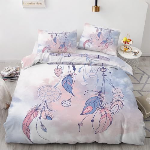 MARBRE 3D Bettwäsche TraumfäNger 135x200 cm 2teilig 100% Mikrofaser Kinderbettwäsche TraumfäNger Wendebettwäsche mit Reißverschluss Bettwäsche-Sets mit Kissenbezüge 80x80（Image 13-15） von MARBRE