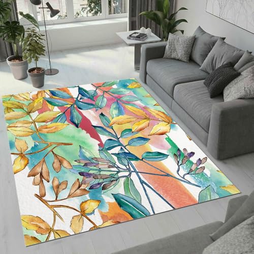 MARBRE Anlage Teppich Wohnzimmer Schlafzimmer 3D Palmblätter Teppiche rutschfest Waschbarer Kurzflor Teppich Grösse 60x90 cm Flauschig Weich Soft Home Outdoor Carpet Matte(Image 20-3) von MARBRE