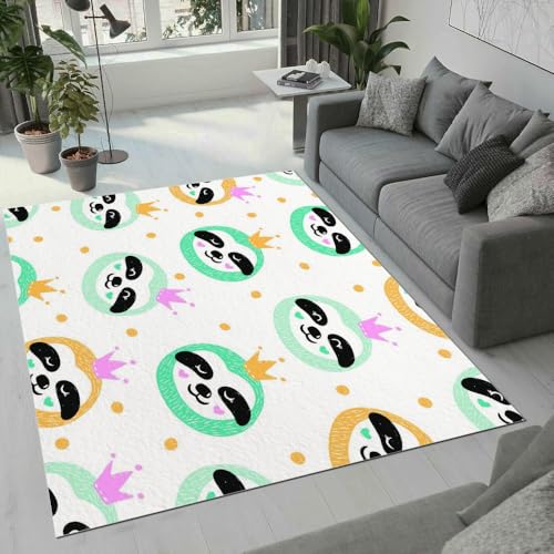 MARBRE Faultier Teppich Wohnzimmer Schlafzimmer 3D Süße Tier Teppiche rutschfest Waschbarer Kurzflor Teppich Grösse 60x90 cm Flauschig Weich Soft Home Outdoor Carpet Matte(Image 3-2) von MARBRE