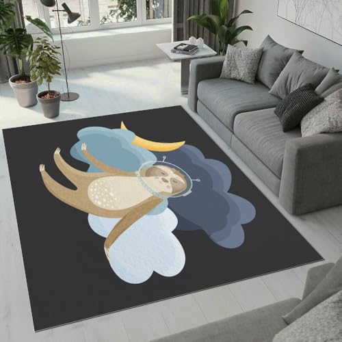 MARBRE Faultier Teppich Wohnzimmer Schlafzimmer 3D Süße Tier Teppiche rutschfest Waschbarer Kurzflor Teppich Grösse 60x90 cm Flauschig Weich Soft Home Outdoor Carpet Matte(Image 6-20) von MARBRE