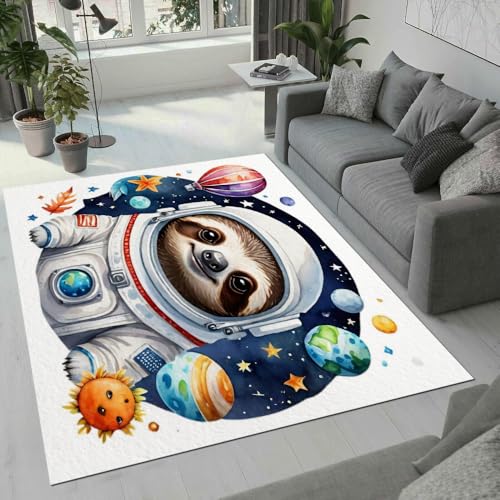 MARBRE Faultier Teppich Wohnzimmer Schlafzimmer 3D Süße Tier Teppiche rutschfest Waschbarer Kurzflor Teppich Grösse 80x120 cm Flauschig Weich Soft Home Outdoor Carpet Matte(Image 13-4) von MARBRE