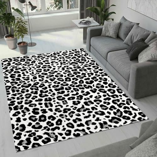 MARBRE Leopard Teppich Wohnzimmer Schlafzimmer 3D Leopard Teppiche rutschfest Waschbarer Kurzflor Teppich Grösse 180x240 cm Flauschig Weich Soft Home Outdoor Carpet Matte(Image 16-17) von MARBRE