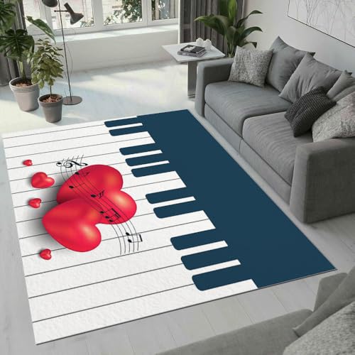 MARBRE Musik Teppich Wohnzimmer Schlafzimmer 3D Romantisch Teppiche rutschfest Waschbarer Kurzflor Teppich Grösse 60x90 cm Flauschig Weich Soft Home Outdoor Carpet Matte(Image 7-12) von MARBRE