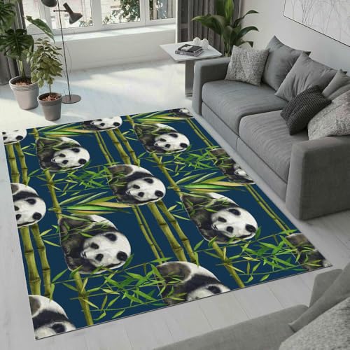 MARBRE Panda Teppich Wohnzimmer Schlafzimmer 3D Süß Tier Teppiche rutschfest Waschbarer Kurzflor Teppich Grösse 80x120 cm Flauschig Weich Soft Home Outdoor Carpet Matte(Image 3-14) von MARBRE