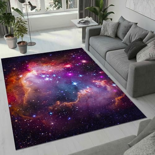 MARBRE Universum Teppich Wohnzimmer Schlafzimmer 3D Sternenhimmel Teppiche rutschfest Waschbarer Kurzflor Teppich Grösse 60x90 cm Flauschig Weich Soft Home Outdoor Carpet Matte(Image 11-7) von MARBRE