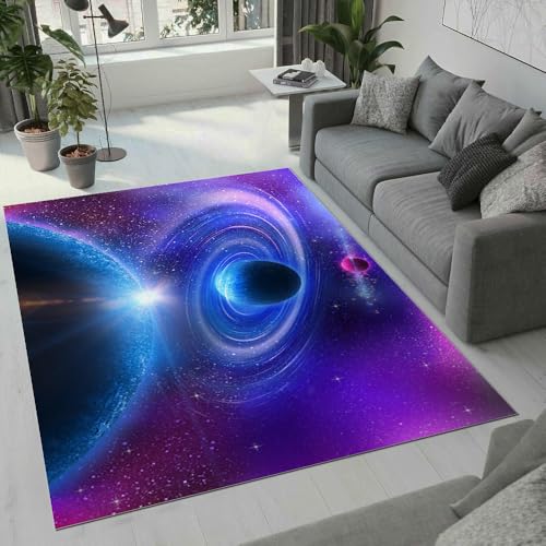 MARBRE Universum Teppich Wohnzimmer Schlafzimmer 3D Sternenhimmel Teppiche rutschfest Waschbarer Kurzflor Teppich Grösse 60x90 cm Flauschig Weich Soft Home Outdoor Carpet Matte(Image 22-8) von MARBRE