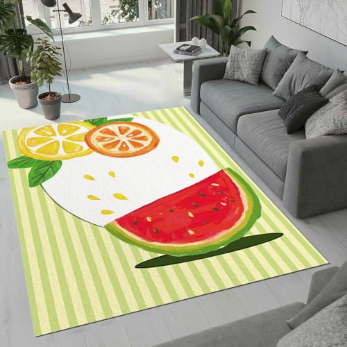 MARBRE Wassermelone Teppich Wohnzimmer Schlafzimmer 3D Obst Teppiche rutschfest Waschbarer Kurzflor Teppich Grösse 80x120 cm Flauschig Weich Soft Home Outdoor Carpet Matte(Image 11-18) von MARBRE
