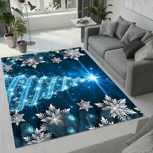 MARBRE Weihnachten Teppich Wohnzimmer Schlafzimmer 3D Weihnachtsbaum Teppiche rutschfest Waschbarer Kurzflor Teppich Grösse 180x240 cm Flauschig Weich Soft Home Outdoor Carpet Matte(12-2) von MARBRE