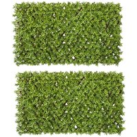 Künstliche Hecke 100x200 cm aus Buchsbaum - 2 Stück mit herausnehmbarem Zaun von MARCA