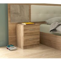Nachttisch-Set, 2 Schubladen, 45 x 34 x 47 cm, Eiche Nachttisch-Set, 2 Schubladen, 45 x 34 x 47 cm, Eiche von MARCA