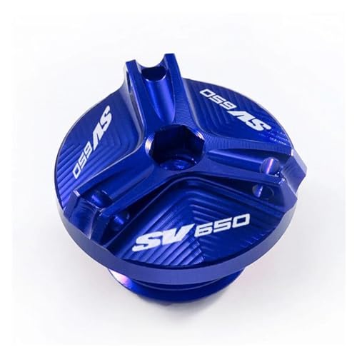MARCAI Motorrad Öleinfülldeckel Öleinfüllöffnung Für Suzuki SV650 SV650X SV 650 X/S/A Motorrad Legierung Motoröl Kappe Schraube Tankdeckel (Farbe : Blau) von MARCAI