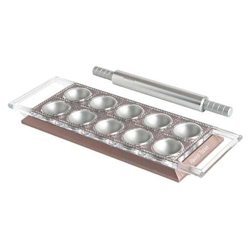MARCATO Ravioli Tablet. Form für Ravioli Powder Rosa. Eloxiertes Aluminium. 20 x 10 x 2 cm. Einfache Vorbereitung. Elegantes Design von MARCATO