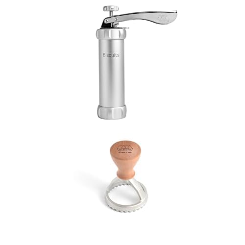 Plätzchen Zubereitungsset, Backzubehör, Plätzchenspritze + 20 Aufsätze + 1 Runde Form + 1 Quadratische Form, Qualitätsmaterialien, Made in Italy. Plätzchen Zubereitungsset, Backzubehör, Plätzchenspritze + 20 Aufsätze + 1 Runde Form + 1 Quadratische Form, Qualitätsmaterialien, Made in Italy. von MARCATO