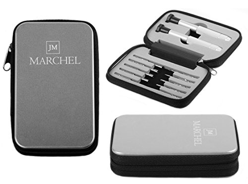 MARCHEL® Universal Mini Schraubenzieher, 12 teiliges Set, Gehärtet, Magnetisierbar, Schraubendreher, Kreuz, Schlitz, Hexagon, Torx inkl. Harcase Etui von MARCHEL