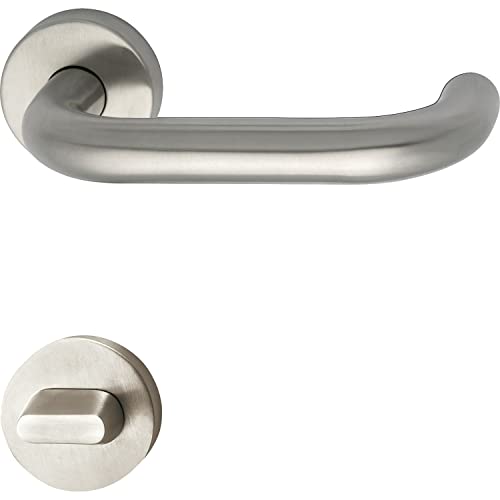 MARCHESI 1401-2082S-2235WC-207 FH-Drückergarnitur Harmonie-auf Rosette WC, 38-45, Edelstahl matt, von MARCHESI