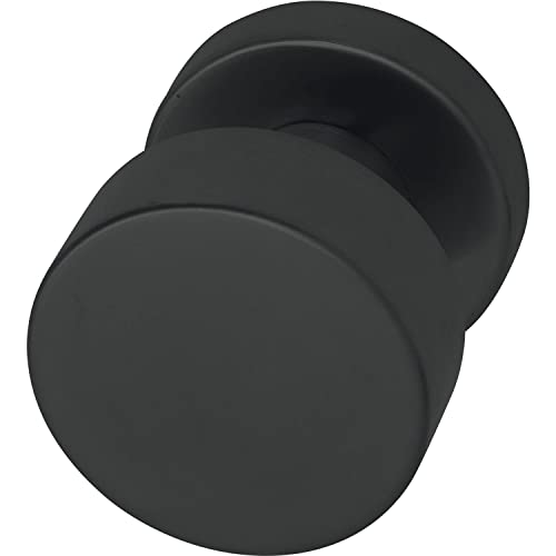 MARCHESI Türknopf rund mit Rückholfeder und Rosette - Türknauf gerichtet für 8mm Vierkantstift - Türgriff, Edelstahl schwarz matt von MARCHESI