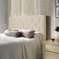 Gepolstertes Kopfteil Oslo 140x100 cm, Stepppolsterung aus gebräuntem beigefarbenem Stoff. Für ein Bett von 135 cm. Dicke von 8 cm von MARCKONFORT