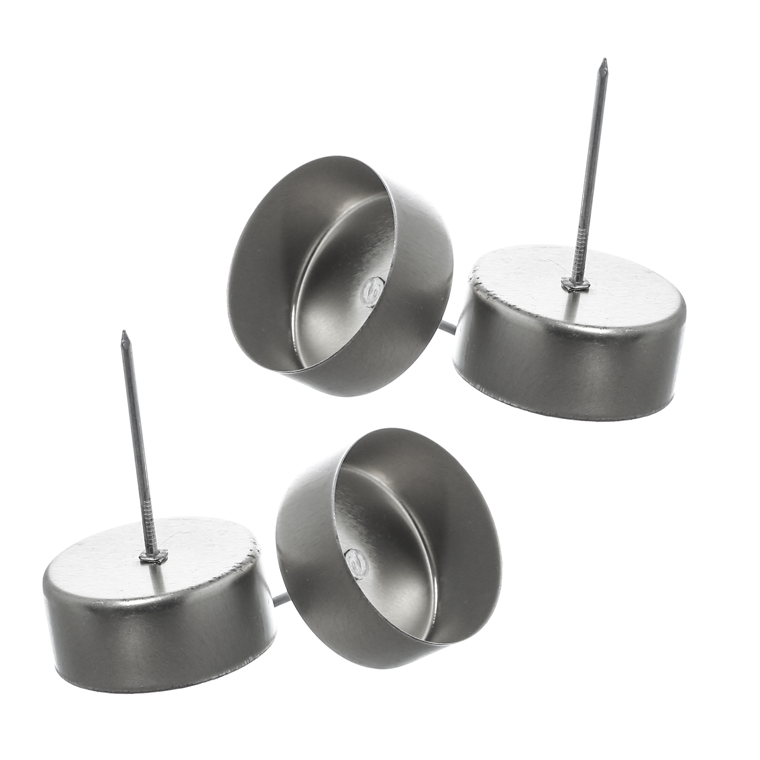 Adventskranzstecker ohne Dorn - Teelichthalter - Metall - H: 7,5cm - D: 4cm - silber - 4er Set von MARELIDA