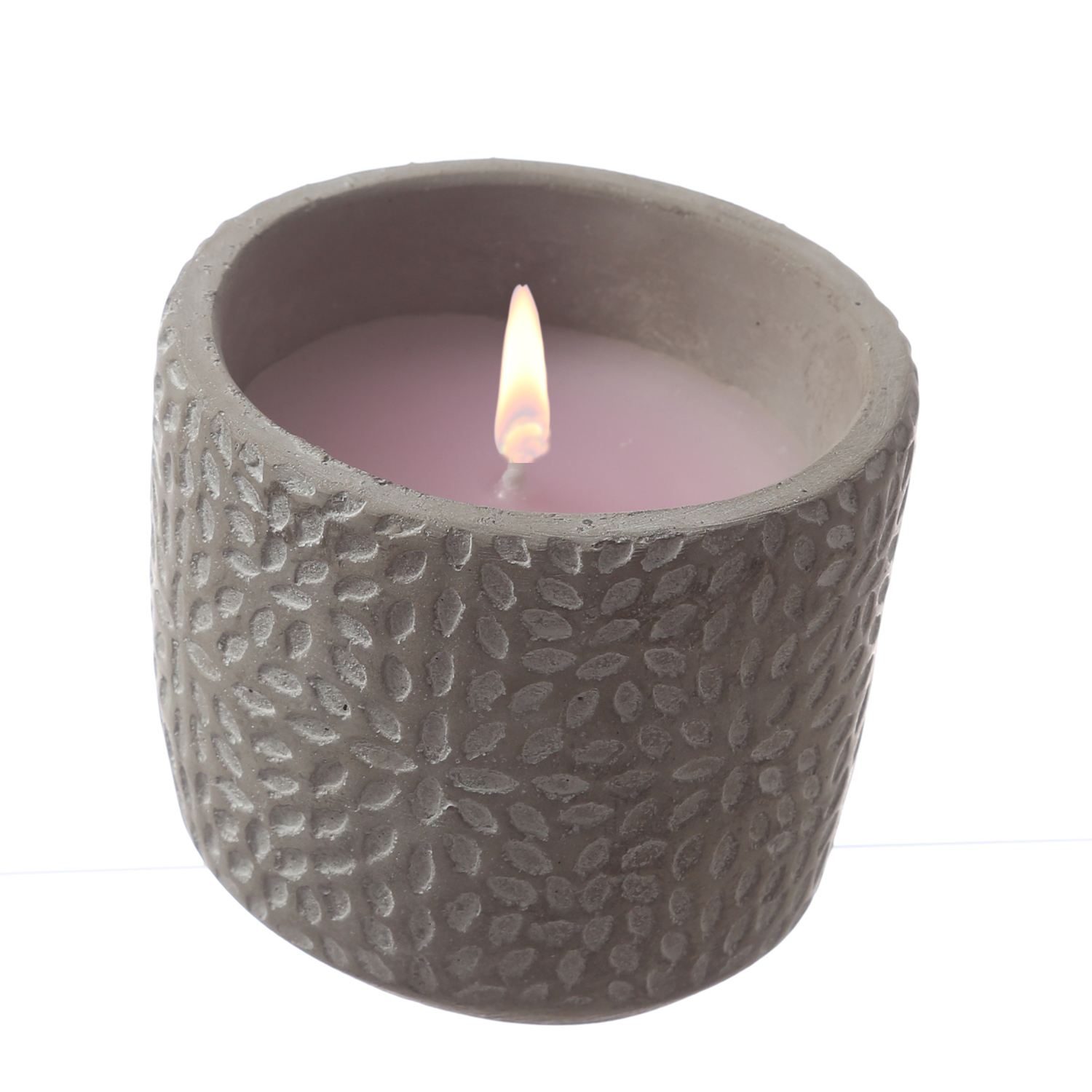 Duftkerze CITRONELLA - Outdoor Echtwachskerze im Betontopf - H: 9,5cm - rosa von MARELIDA
