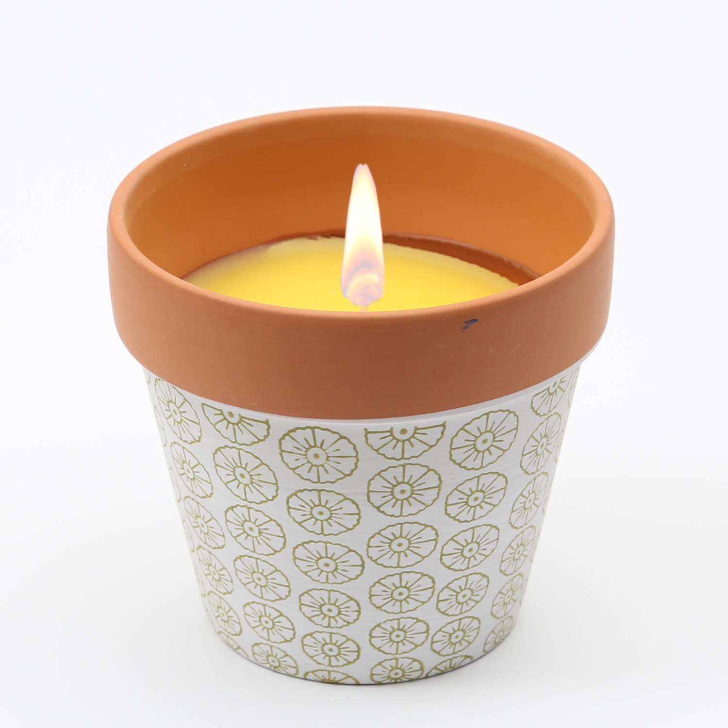 Duftkerze CITRONELLA - Echtwachs in Tontopf - H: 10cm - grün Duftkerze CITRONELLA - Echtwachs in Tontopf - H: 10cm - grün von MARELIDA