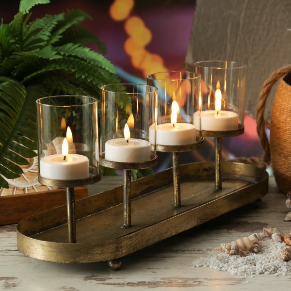 Kerzenhalter Advent - Kerzenständer - Teelichthalter - Eisen - L: 4... von MARELIDA