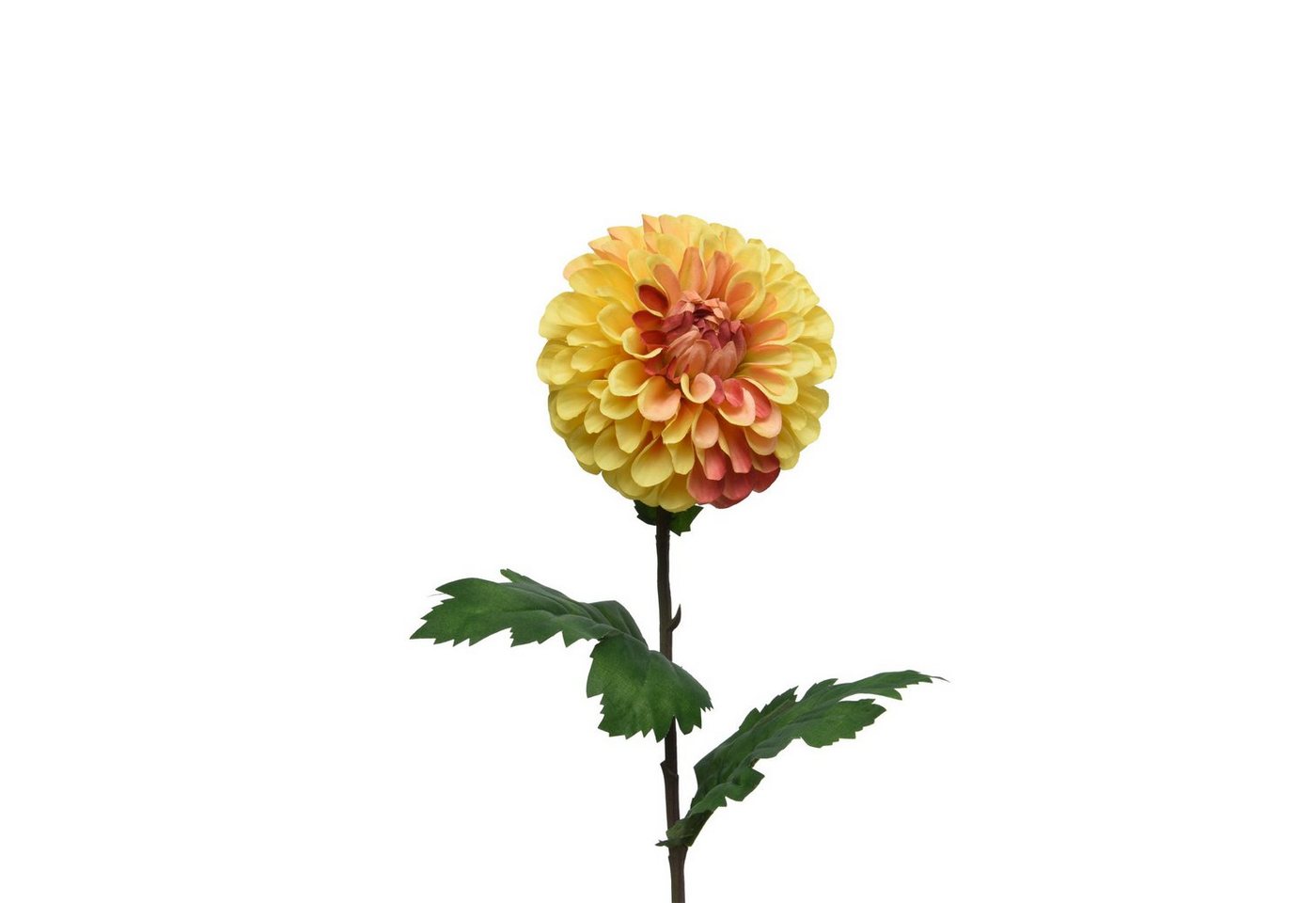 Kunstblume Dahlie am Stiel Pompon Kunstblume Stielblume Dekoblume H: 75cm gelb, MARELIDA, Höhe 75 cm von MARELIDA