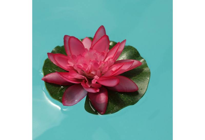 Kunstblume Lotusblume Seerose Lotusblüte Kunstblume Teichblume D: 13cm schwimmend, MARELIDA, Höhe 4 cm von MARELIDA
