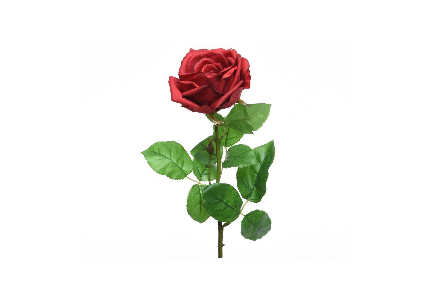 Kunstblume Rose am Stiel Kunstblume Rosenblüte künstlich Real Touch H: 68cm rot, MARELIDA, Höhe 68 cm von MARELIDA