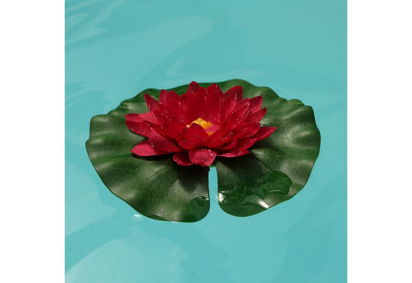 Kunstblume Seerose mit Wassertropfen Lotusblume Lotusblüte Teichblume schwimmend, MARELIDA, Höhe 4 cm von MARELIDA