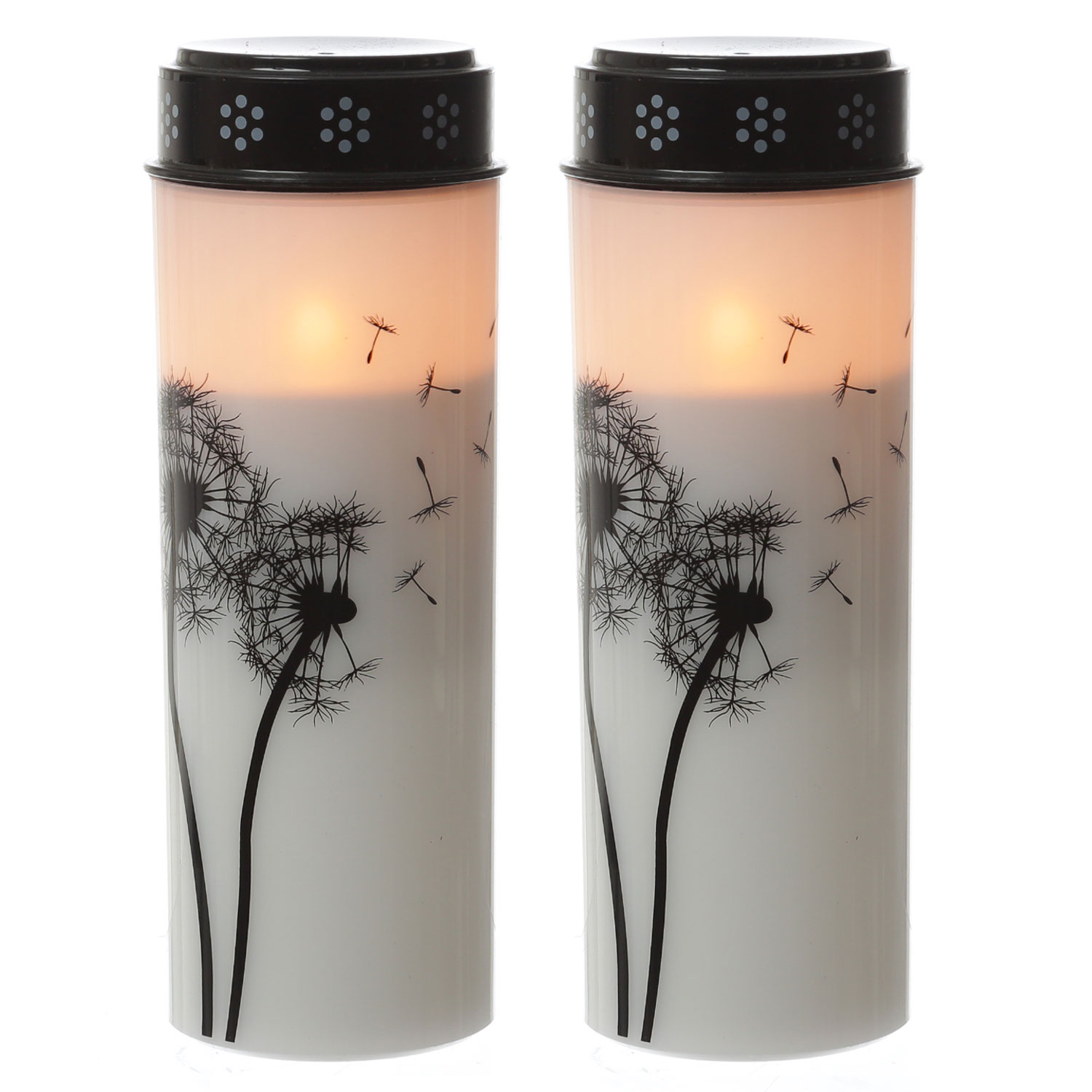 LED Grablichter/Grabkerzen Pusteblume - bis 2500 Stunden - H: 21cm, D: 7cm - Timer - 2er Set LED Grablichter/Grabkerzen Pusteblume - bis 2500 Stunden - H: 21cm, D: 7cm - Timer - 2er Set von MARELIDA
