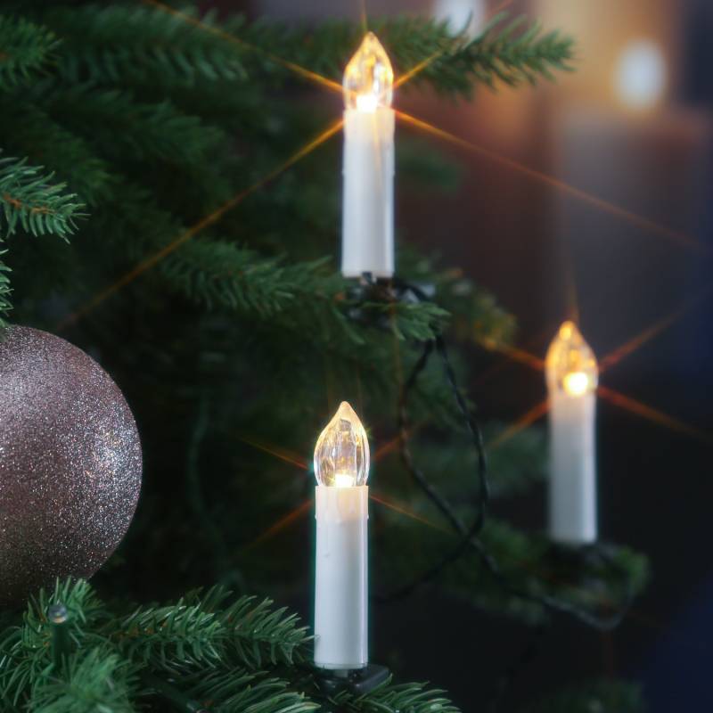 LED Kerzenlichterkette - 30 Christbaumkerzen - Weihnachtsbaumlichterkette - Timer - L: 7,25m - Innen von MARELIDA