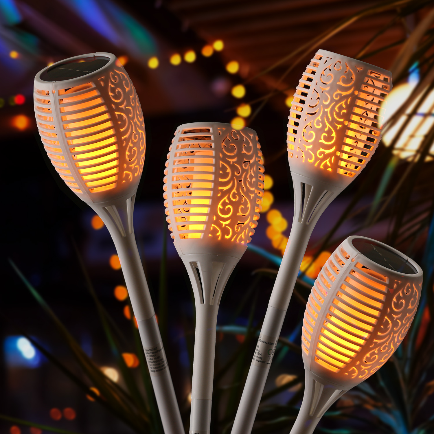 LED Solar Fackel - Gartenfackel - simulierter Flammeneffekt - H: 79cm - Lichtsensor - 4St. LED Solar Fackel - Gartenfackel - simulierter Flammeneffekt - H: 79cm - Lichtsensor - 4St. von MARELIDA