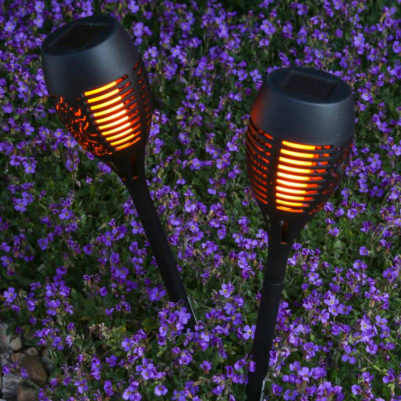 LED Solar Fackel - Gartenfackel - simulierter Flammeneffekt - H: 50cm - Lichtsensor - 1 Stück von MARELIDA