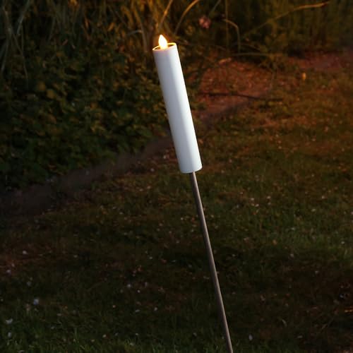 LED Solar Kerze Fackel gelb flackernd H: 98cm Lichtsensor Deko Gartenstecker (1 Stück) von MARELIDA