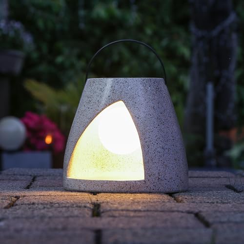 LED Solar Laterne - Kugellampe im Stein - Polyresin - 3 warmweiße LED - H: 19,5cm - beige LED Solar Laterne - Kugellampe im Stein - Polyresin - 3 warmweiße LED - H: 19,5cm - beige von MARELIDA