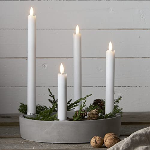 LED Stabkerzen Flamme - Echtwachs - flackernde warmweiße LED - 4 Größen - Timer - weiß - 4er Set LED Stabkerzen Flamme - Echtwachs - flackernde warmweiße LED - 4 Größen - Timer - weiß - 4er Set von MARELIDA