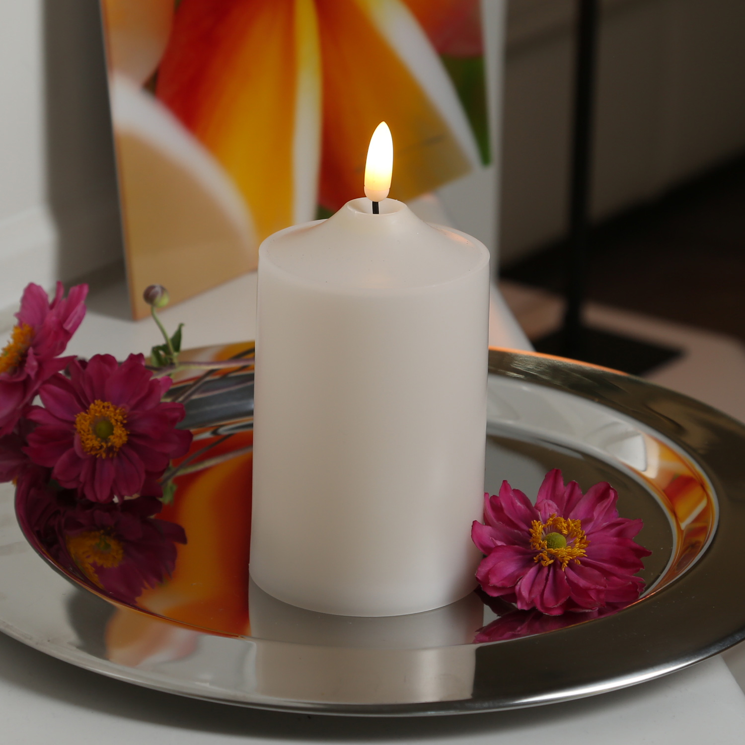 LED Stumpenkerze - Kunststoff - 3D Flamme - H: 15cm - D: 7,5cm - Timer - für Innen/Außen - creme LED Stumpenkerze - Kunststoff - 3D Flamme - H: 15cm - D: 7,5cm - Timer - für Innen/Außen - creme von MARELIDA