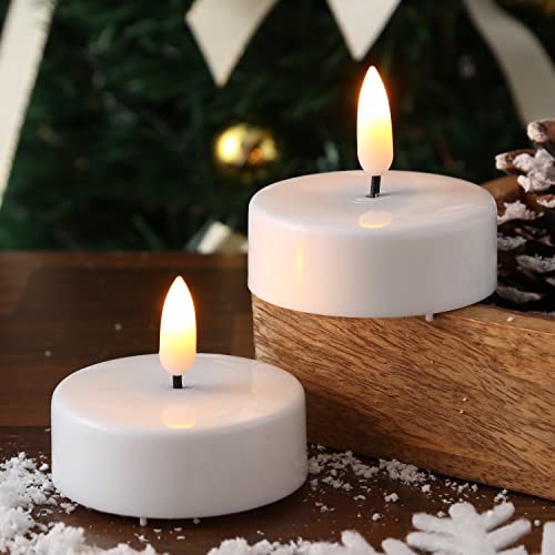 LED Maxi Teelichter mit flackernder 3D Flamme - Batteriebetrieb - Timer - D: 5,8cm - weiß - 2er Set LED Maxi Teelichter mit flackernder 3D Flamme - Batteriebetrieb - Timer - D: 5,8cm - weiß - 2er Set von MARELIDA