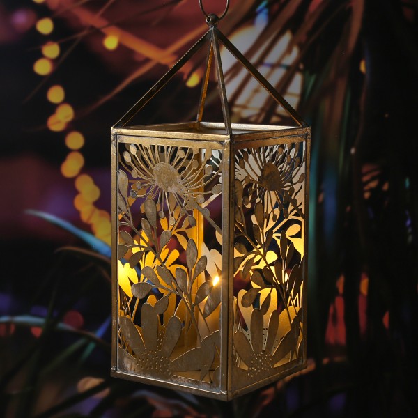 Laterne Pusteblume -  Windlicht - mit Glaseinsatz - Metall - H: 55c... von MARELIDA